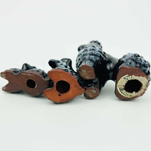 Vintage Red Ware Style Black and white Poodles on Chains - Mid Century Decor - Picture 5 of 8